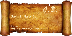 Gedai Mátyás névjegykártya