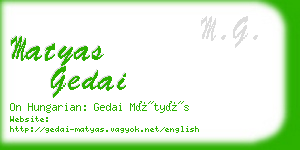 matyas gedai business card